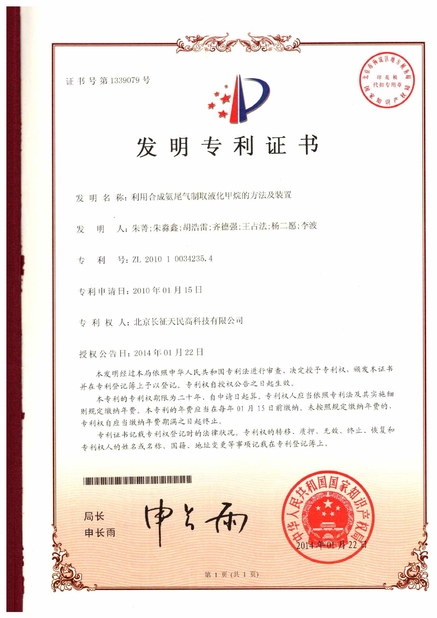 Chiny TIENMIN Co.,LTD Certyfikaty