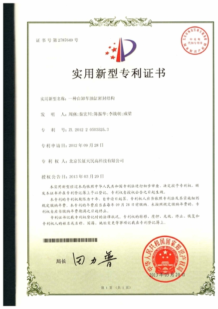 Chiny TIENMIN Co.,LTD Certyfikaty
