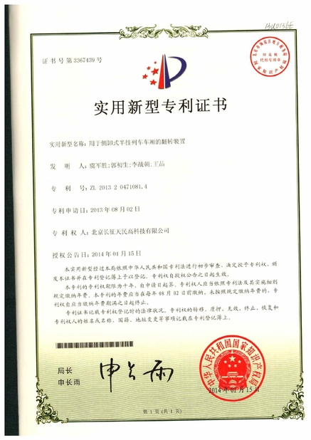 Chiny TIENMIN Co.,LTD Certyfikaty